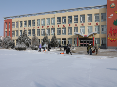 内蒙古巴音新能源有限公司党支部开展“党员先锋在行动 铲雪除冰暖校园”主题党日活动